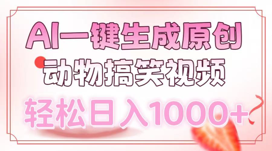 AI一键生成原创动物搞笑视频，轻松日入1000+-爱我搜(25so)资源网