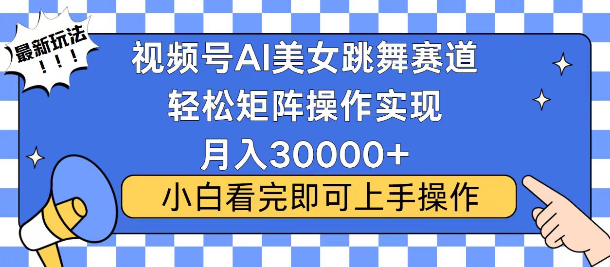 视频号蓝海赛道玩法，当天起号，拉爆流量收益，小白也能轻松月入30000+-爱我搜(25so)资源网