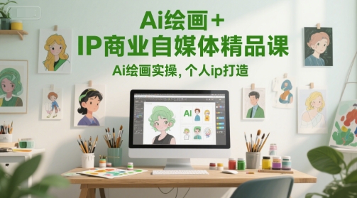 Ai绘画+IP商业自媒体精品课，Ai绘画实操，个人ip打造-爱我搜(25so)资源网