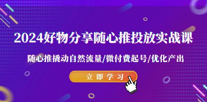 2024好物分享-随心推投放实战课 随心推撬动自然流量/微付费起号/优化产出-爱我搜(25so)资源网