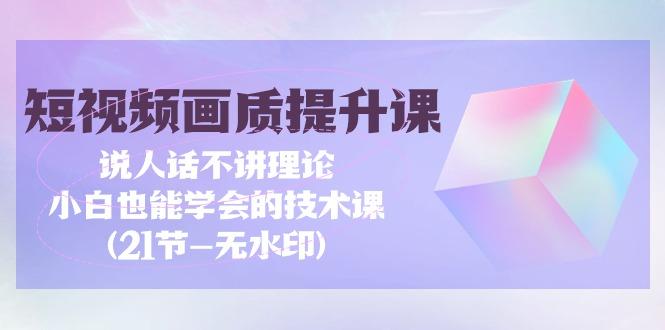 (9659期)短视频-画质提升课，说人话不讲理论，小白也能学会的技术课(21节-无水印)-爱我搜(25so)资源网