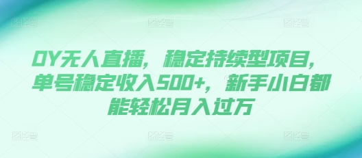 DY无人直播，稳定持续型项目，单号稳定收入500+，新手小白都能轻松月入过万【揭秘】-爱我搜(25so)资源网