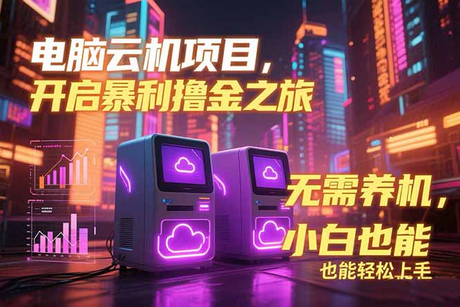 电脑云机项目 暴力撸金玩法，不需要养机 配置没有要求 单机100个窗口一…-爱我搜(25so)资源网