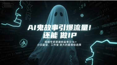 AI鬼故事引爆流量，还能做IP，视频号多渠道收益单日1k+，小白副业、工作室放大的最佳选择-爱我搜(25so)资源网