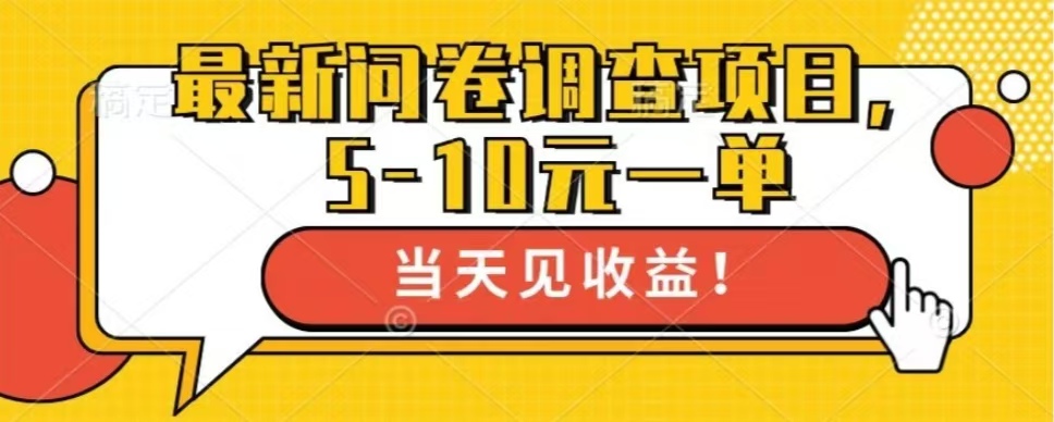 最新问卷调查项目，单日零撸100＋-爱我搜(25so)资源网