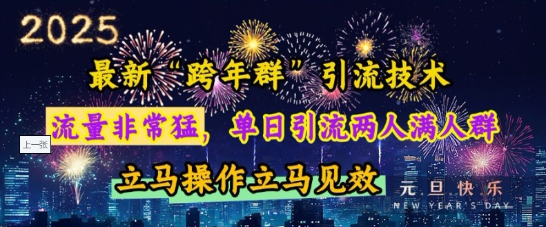 最新“跨年群”引流，流量非常猛，单日引流两人满人群，立马操作立马见效【揭秘】-爱我搜(25so)资源网