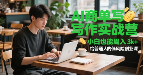 AI商单写作实战营，小白也能周入3k+，给普通人的低风险创业课-爱我搜(25so)资源网