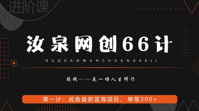 汝泉网创66计之第1计：闲鱼长期稳定项目，单笔变现300+-爱我搜(25so)资源网