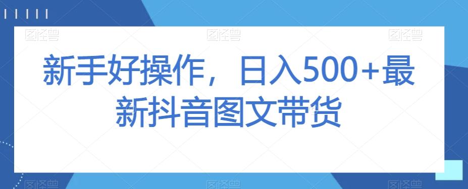新手好操作，日入500+最新抖音图文带货【揭秘】-爱我搜(25so)资源网