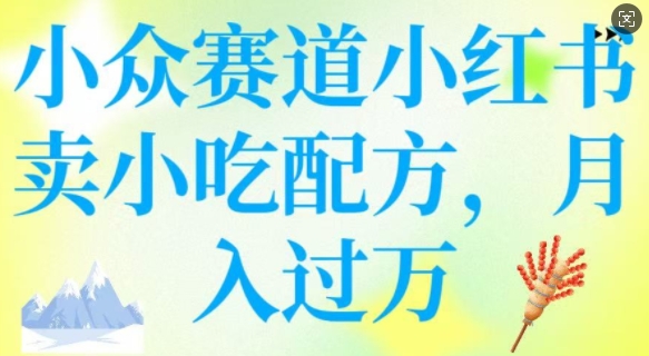 小众赛道小红书卖小吃配方，操作简单，月入过W-爱我搜(25so)资源网