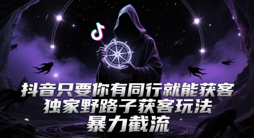 抖音只要你有同行就能获客，独家野路子获客玩法，暴力截流【揭秘】-爱我搜(25so)资源网