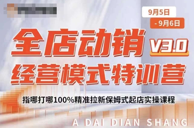 全店动销经营模式特训营，指哪打哪100%精准拉新保姆式起店实操课程-爱我搜(25so)资源网