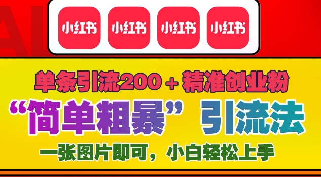 12月底小红书”简单粗暴“引流法，单条引流200+精准创业粉-爱我搜(25so)资源网