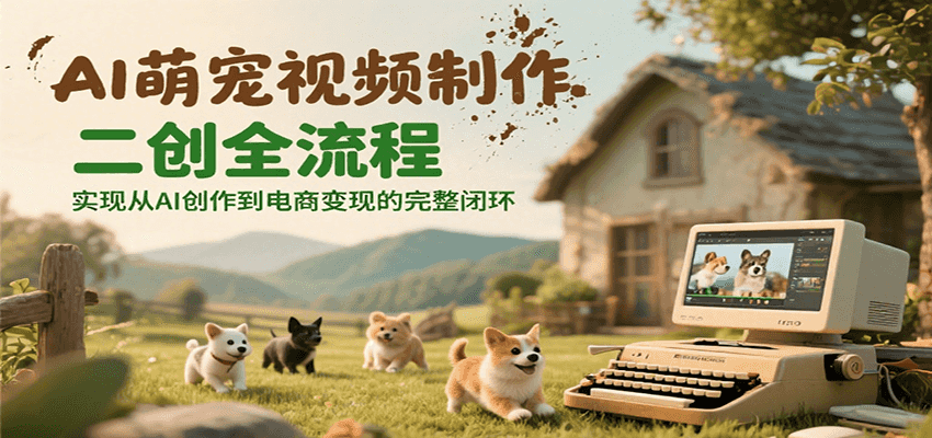 AI萌宠视频制作二创全流程，实现从AI创作到电商变现的完整闭环-爱我搜(25so)资源网