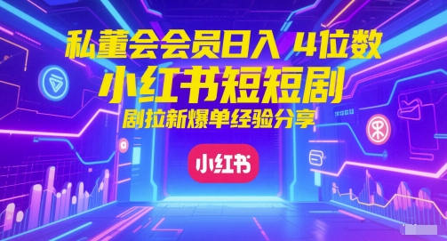 私董会会员日入4位数小红书红果短剧拉新爆单经验分享-爱我搜(25so)资源网