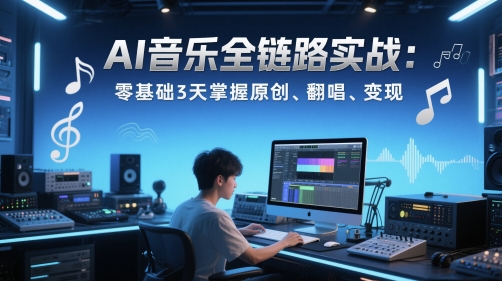 AI音乐全链路实战变现课：零基础3天掌握原创、翻唱、变现-爱我搜(25so)资源网