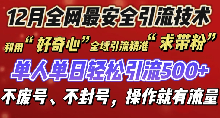 12 月份全网最安全引流创业粉技术来袭，不封号不废号，有操作就有流量【揭秘】-爱我搜(25so)资源网