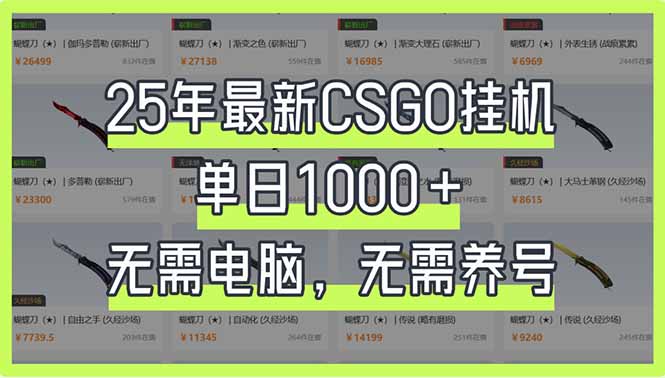 25年最新CSGO挂机系统，单日1000+，无需电脑，无需养号，0基础可上手-爱我搜(25so)资源网