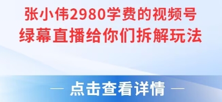 张小伟2980付费额视频号绿幕直播给你们拆解玩法-爱我搜(25so)资源网