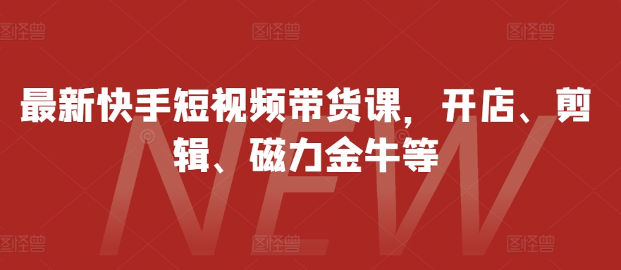 最新快手短视频带货课，开店、剪辑、磁力金牛等-爱我搜(25so)资源网