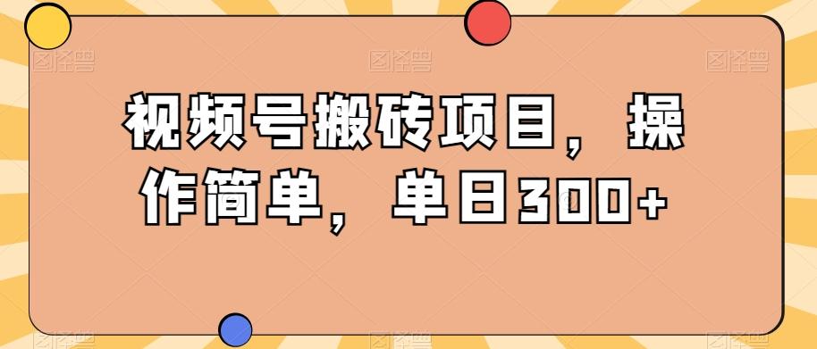 视频号搬砖项目，操作简单，单日300+-爱我搜(25so)资源网