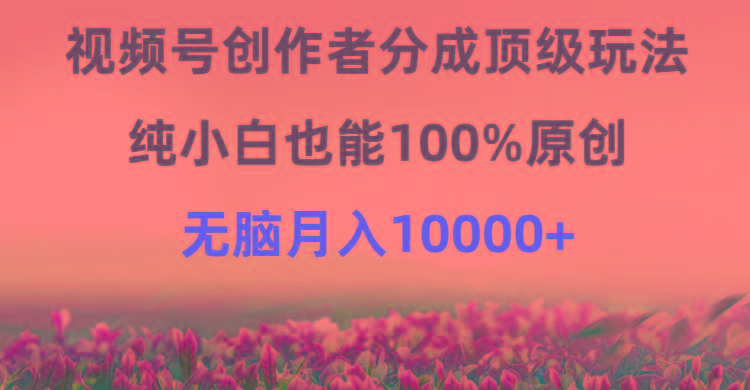 (9608期)视频号创作者分成顶级玩法，纯小白也能100%原创，无脑月入10000+-爱我搜(25so)资源网