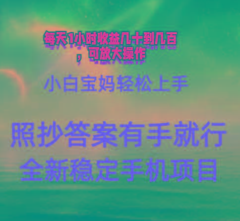 0门手机项目，宝妈小白轻松上手每天1小时几十到几百元真实可靠长期稳定-爱我搜(25so)资源网