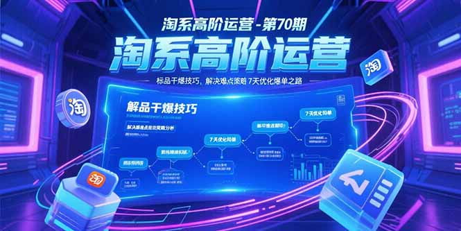 淘系高阶运营-第70期，标品干爆技巧，解决难点策略，大佬操盘方法-爱我搜(25so)资源网
