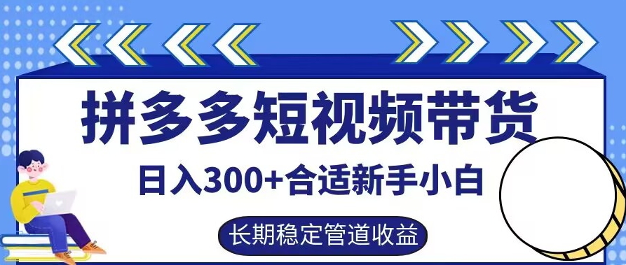 拼多多短视频带货日入300+有长期稳定被动收益，合适新手小白【揭秘】-爱我搜(25so)资源网