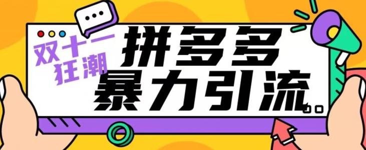 【首发】双十一拼多多暴力引流，日引300+微信-爱我搜(25so)资源网