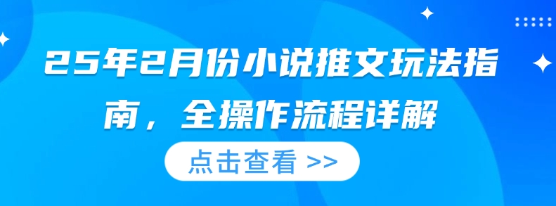 25年2月份小说推文玩法指南，全操作流程详解-爱我搜(25so)资源网