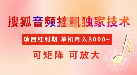 全网首发搜狐音频挂JI独家技术，项目红利期，可矩阵可放大，稳定月入8k【揭秘】-爱我搜(25so)资源网