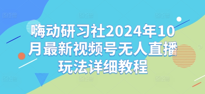 嗨动研习社2024年10月最新视频号无人直播玩法详细教程-爱我搜(25so)资源网