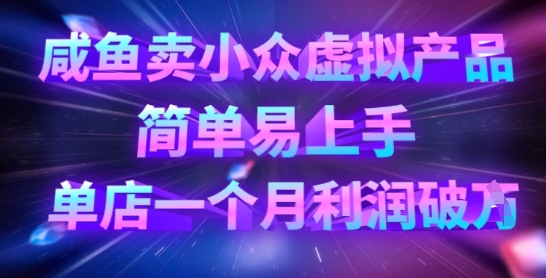 咸鱼卖小众虚拟产品，简单易上手，单店一个月利润破W-爱我搜(25so)资源网