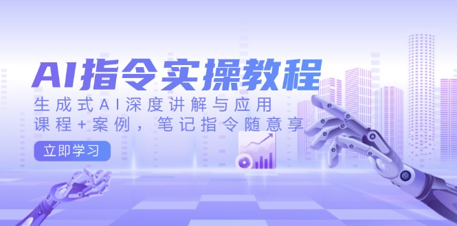 AI指令实操教程，生成式AI深度讲解与应用，课程+案例，笔记指令随意享-爱我搜(25so)资源网