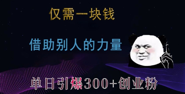 仅需一块钱，借助别人的力量，单日引爆300+创业粉、兼职粉【揭秘】-爱我搜(25so)资源网