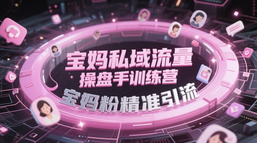 宝妈私域流量操盘手训练营，宝妈粉精准引流-爱我搜(25so)资源网