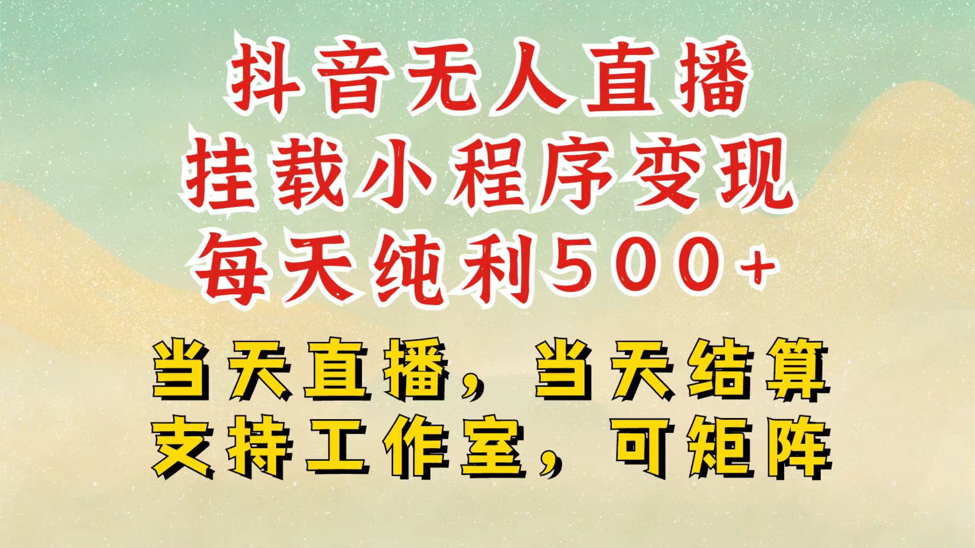 抖音无人挂机项目，轻松日入500+,挂载小程序玩法，不违规不封号，有号的一定挂起来-爱我搜(25so)资源网