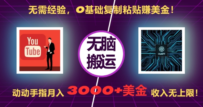 无需经验，0基础复制粘贴赚美刀，动动手指，月入3000+刀，无上限【揭秘】-爱我搜(25so)资源网