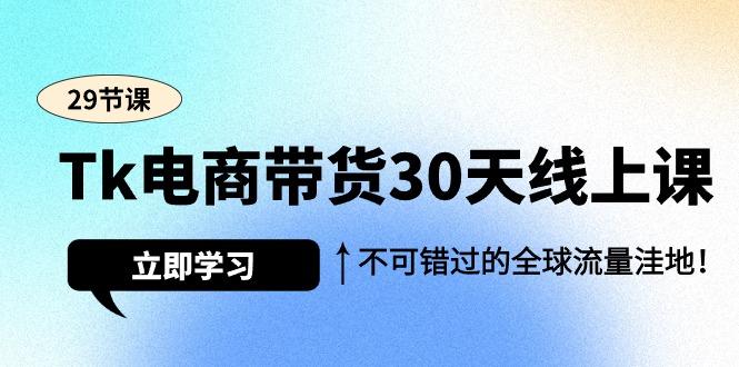 (9463期)Tk电商带货30天线上课，不可错过的全球流量洼地(29节课)-爱我搜(25so)资源网