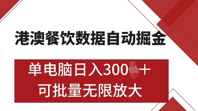 港澳餐饮数据全自动掘金，单电脑日入多张, 可矩阵批量无限操作【揭秘】-爱我搜(25so)资源网