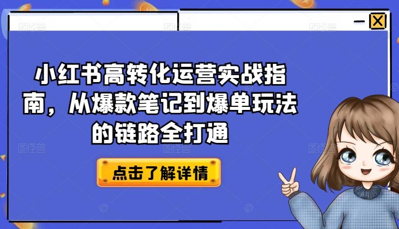 小红书高转化运营实战指南，从爆款笔记到爆单玩法的链路全打通-爱我搜(25so)资源网
