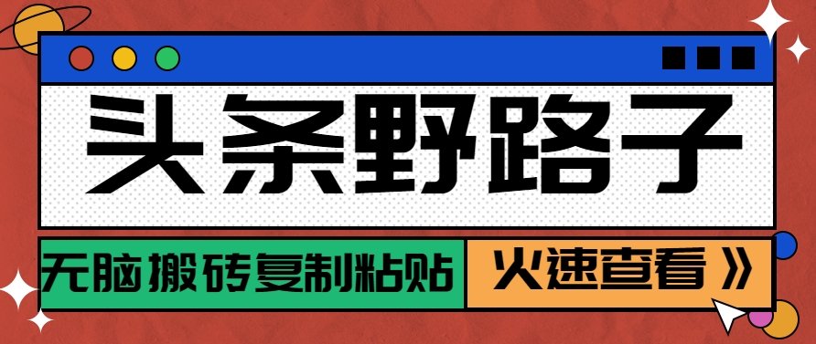 头条野路子玩法之相亲赛道，无脑搬砖复制粘贴，单账号日稳定300+保姆级教程-爱我搜(25so)资源网
