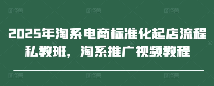 2025年淘系电商标准化起店流程私教班，淘系推广视频教程-爱我搜(25so)资源网
