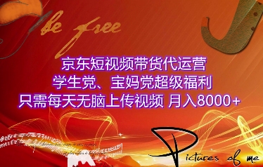 京东短视频带货代运营，学生党、宝妈党超级福利，只需每天无脑上传视频，月入8000+【仅揭秘】-爱我搜(25so)资源网