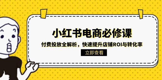 小红书电商必修课：付费投放全解析，快速提升店铺ROI与转化率-爱我搜(25so)资源网