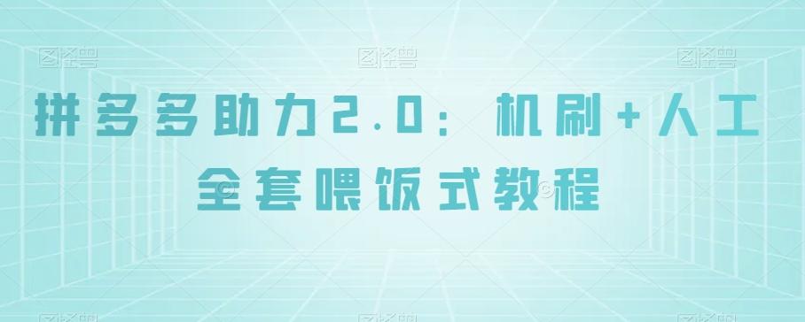拼多多助力2.0：机刷+人工全套喂饭式教程【揭秘】-爱我搜(25so)资源网