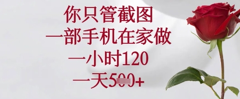你只管截图，一部手机在家可以做，一小时120.一天5张+【揭秘】-爱我搜(25so)资源网