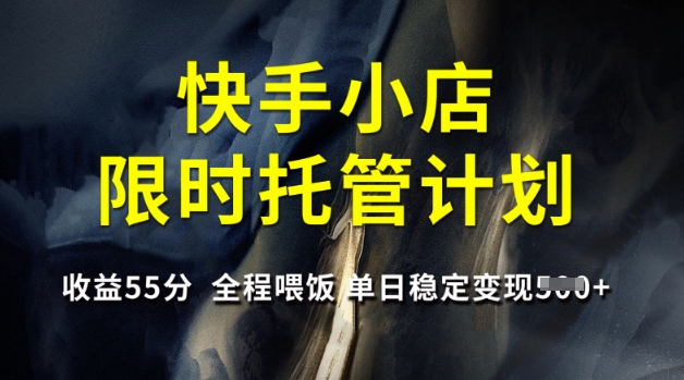 快手小店限时托管计划，收益55分，全程喂饭，单日稳定变现5张【揭秘】-爱我搜(25so)资源网