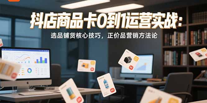 抖店商品卡0到1运营实战：选品铺货核心技巧，正价品营销方法论-爱我搜(25so)资源网